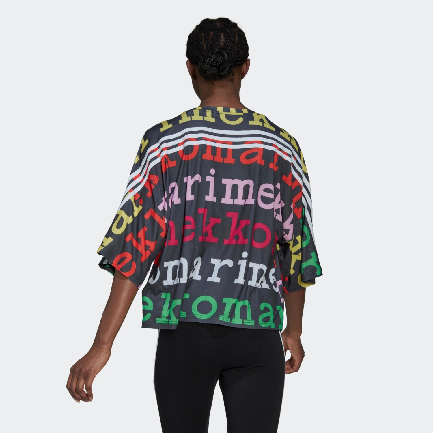 Adidas Sportswear T-Shirts T-shirt Fonctionnel Marimekko Femme Noir 3 Adidas Sportswear T-Shirts T-shirt Fonctionnel Marimekko Femme Noir – Image 3