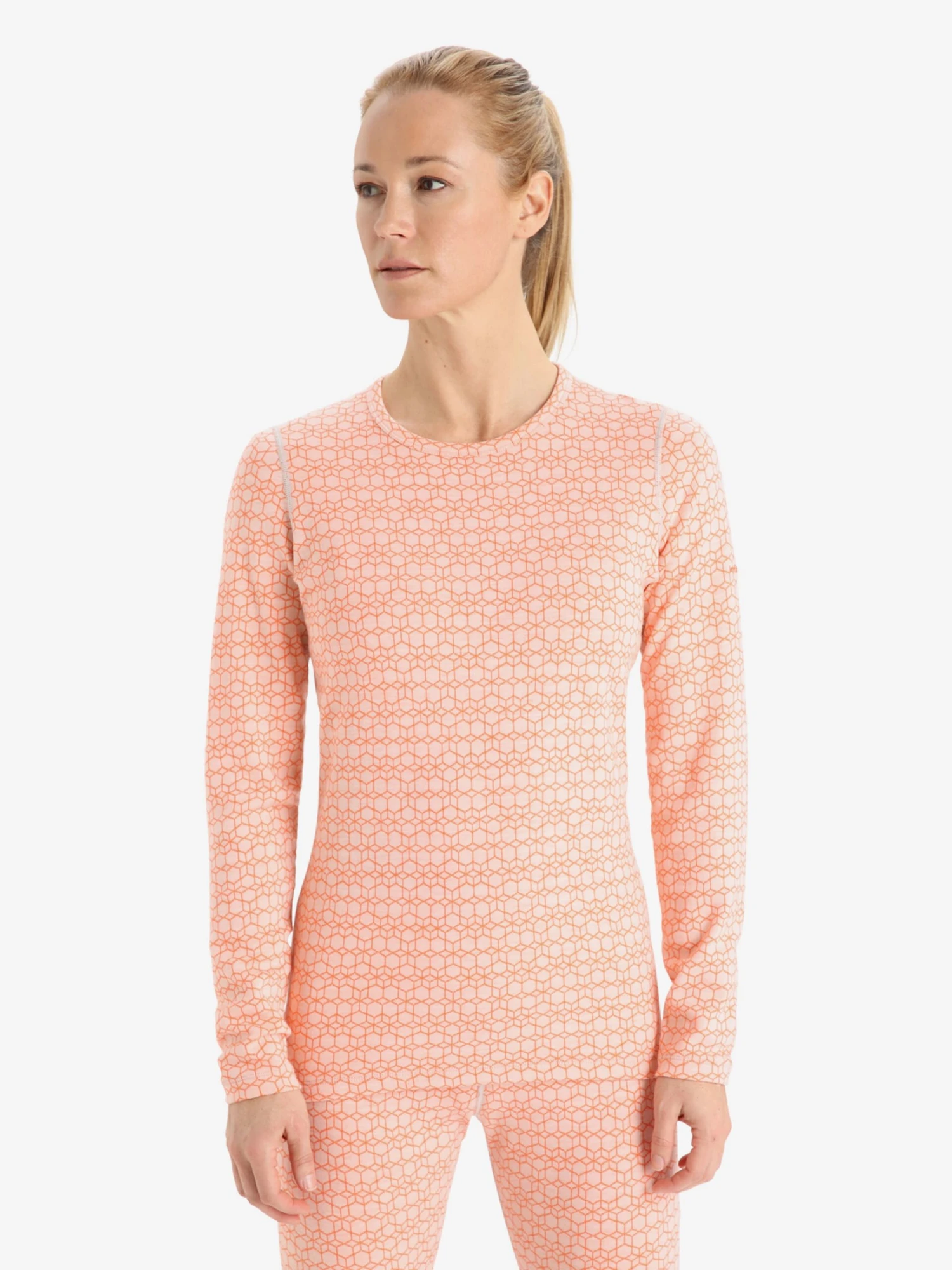 Icebreaker Sous-vêtements Fonctionnels Base Layer Alpine Geo Femme Orange Clair 2 Icebreaker Sous-vêtements Fonctionnels Base Layer Alpine Geo Femme Orange Clair – Image 2