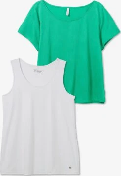 Sheego Hauts Pratiques Fonctionnels T-shirt Fonctionnel Femme Vert
