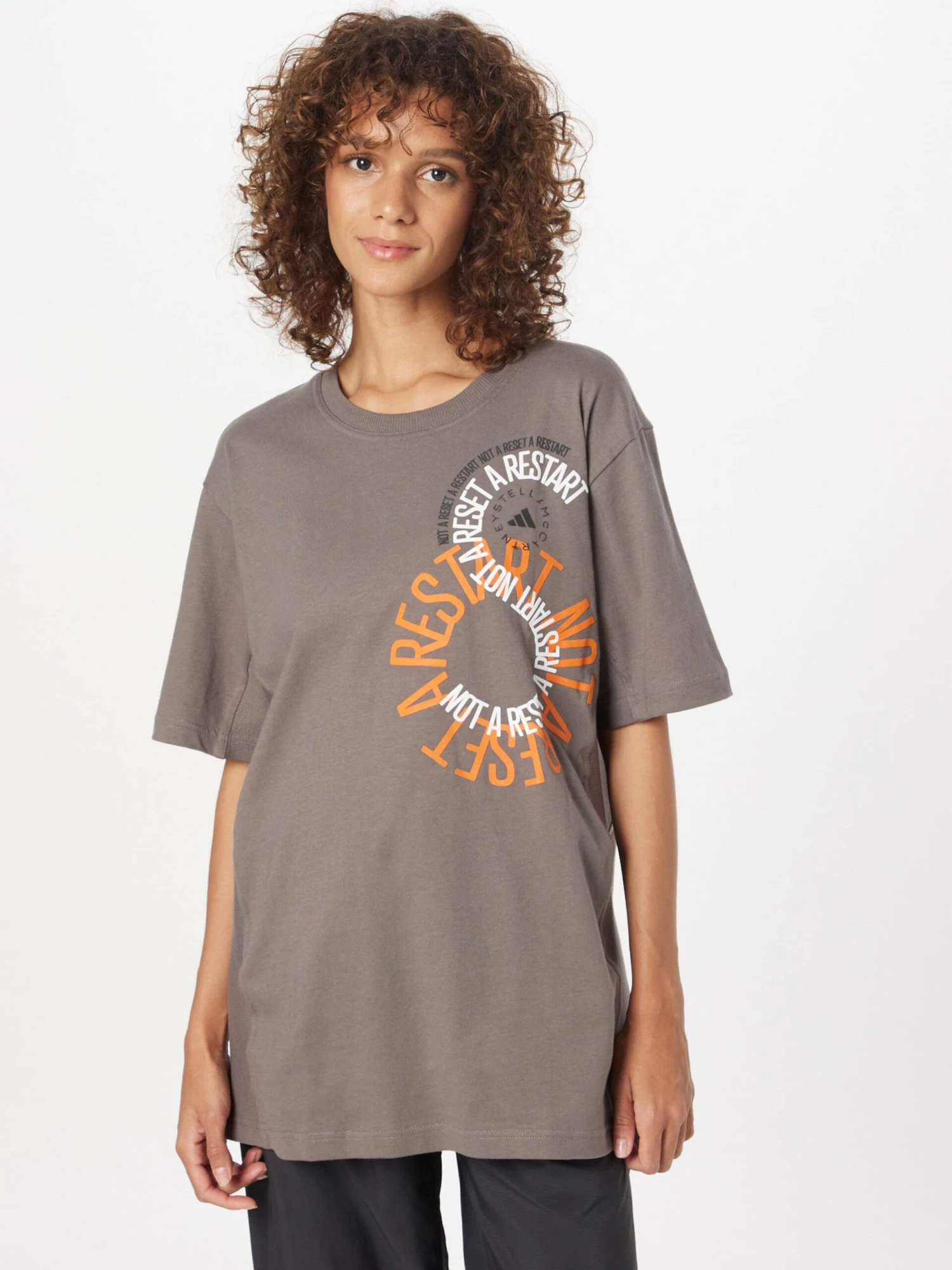Adidas By Stella Mccartney T-Shirts T-Shirt Fonctionnel Femme Taupe 2 Adidas By Stella Mccartney T-Shirts T-Shirt Fonctionnel Femme Taupe – Image 2