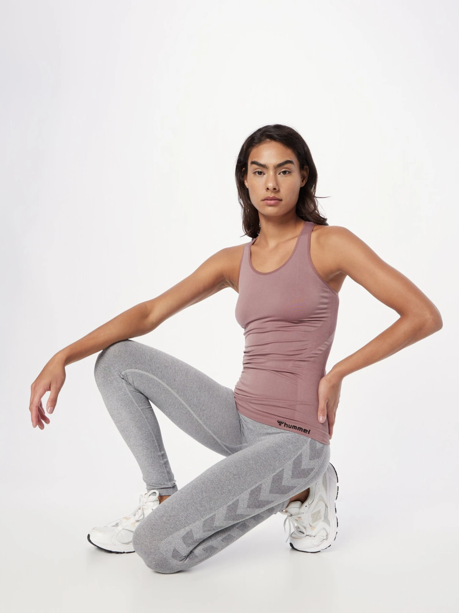 Hummel Leggings Skinny Pantalon De Sport Femme Gris / Gris Foncé 4 Hummel Leggings Skinny Pantalon De Sport Femme Gris / Gris Foncé – Image 4