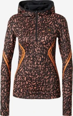 Adidas By Stella Mccartney Hauts à Manches Longues T-shirt Fonctionnel Femme Chocolat / Brun Foncé