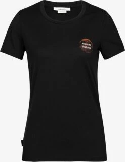 Icebreaker T-Shirts T-shirt Fonctionnel W Tech Lite II SS Tee Natural Alps Femme Noir
