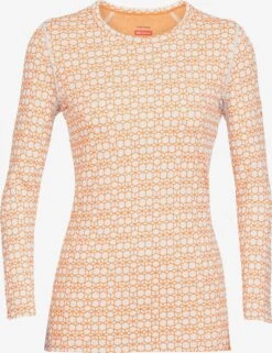 Icebreaker Sous-vêtements Fonctionnels Base Layer Alpine Geo Femme Orange Clair