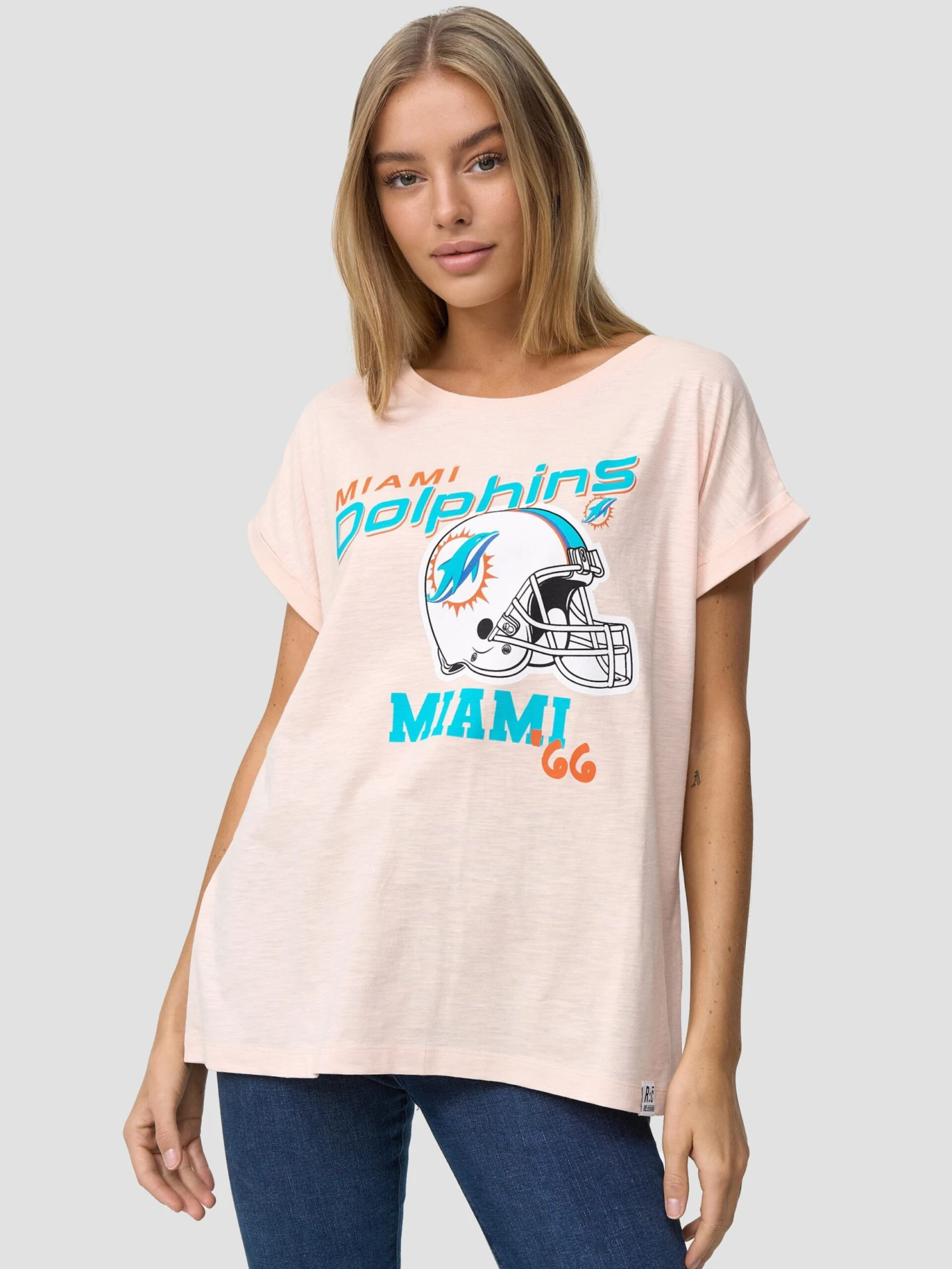 T-Shirts T-shirt Fonctionnel Miami Dolphins Femme Rose Pastel 3 T-Shirts T-shirt Fonctionnel Miami Dolphins Femme Rose Pastel – Image 3
