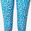 Leggings Skinny Pantalon De Sport Nadi Femme Bleu Ciel / Blanc Cassé