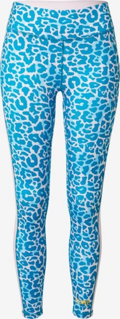 Leggings Skinny Pantalon De Sport Nadi Femme Bleu Ciel / Blanc Cassé